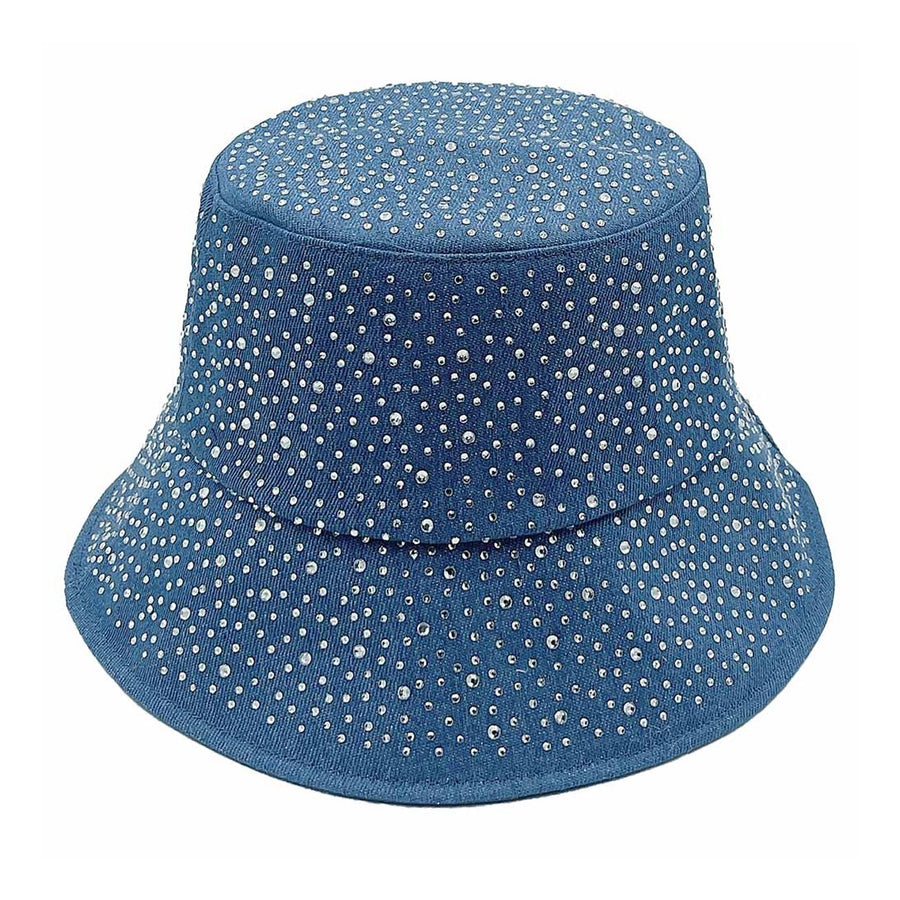 Glam Classic Denim Stone Bucket Hat