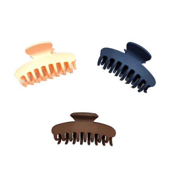 3 in 1 Matt Solid Color Hair Claw Clip