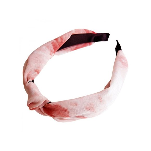 Stylish Coral Pink Tie Dye Knotted Headband