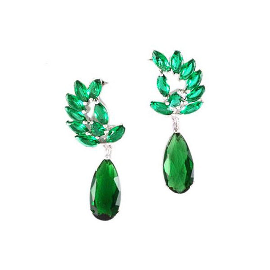 Dazzling Green Cubic Zirconia Drop Earrings