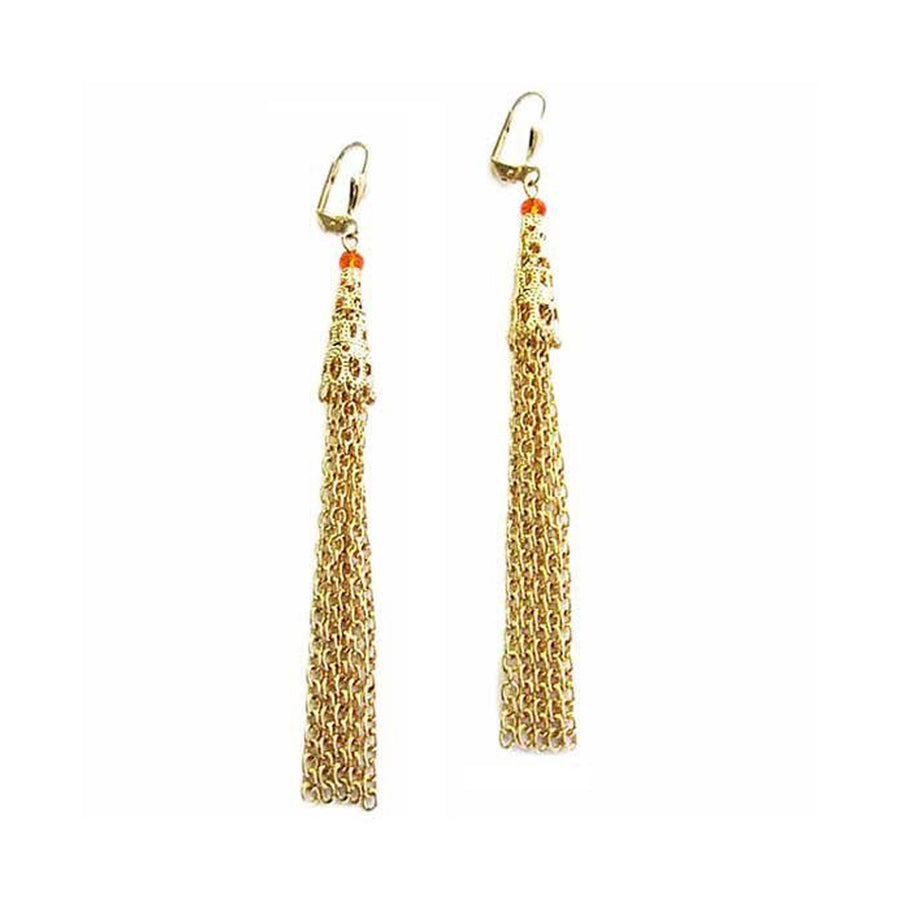 Dazzling Gold Carnelian Cascading Earrings