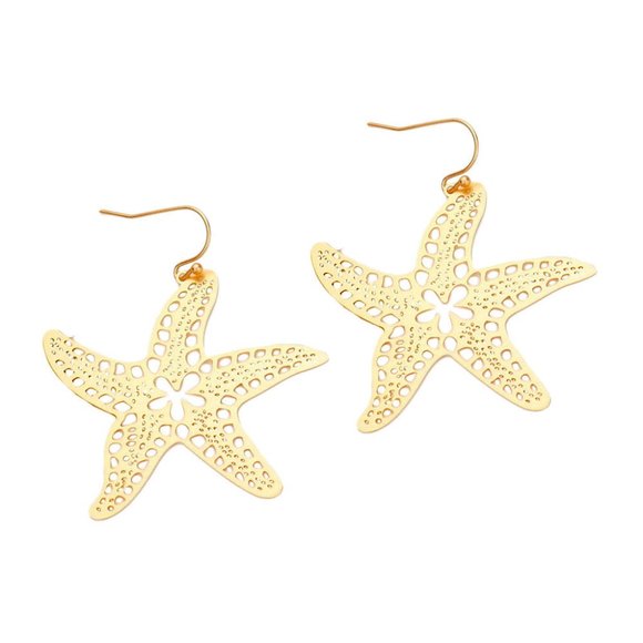 Cutout Matte Gold Starfish Earring
