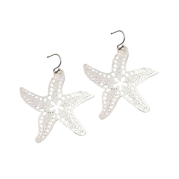 Cutout Matte Gold Starfish Earring