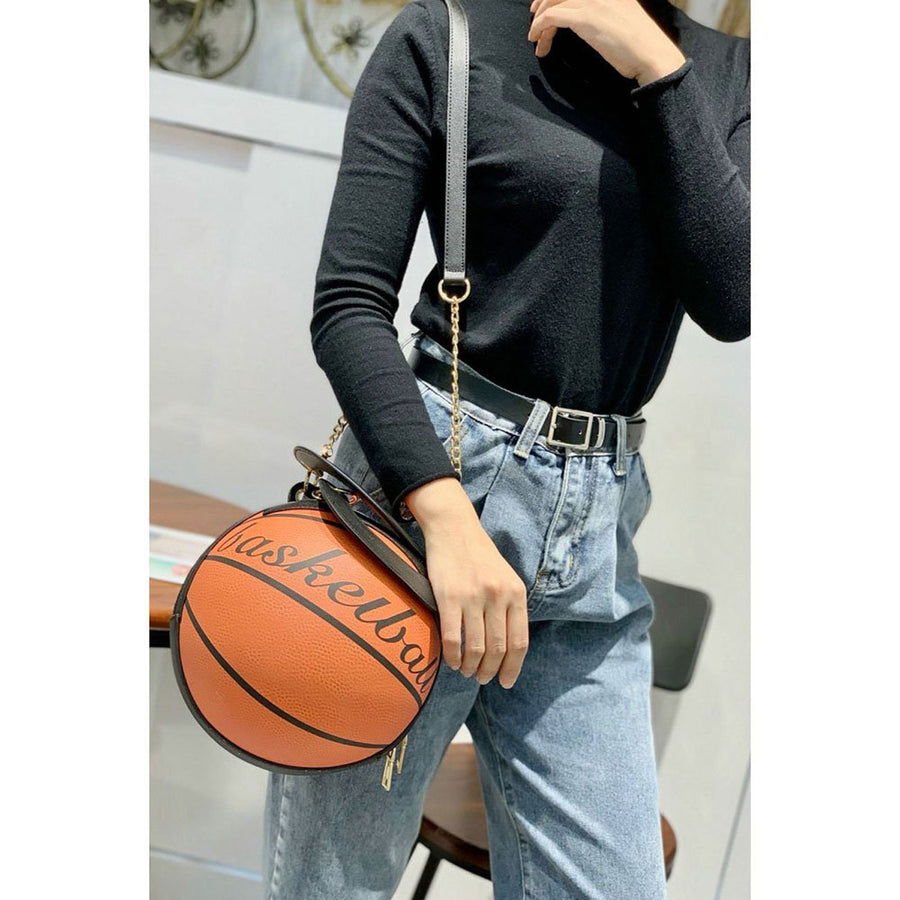 Fashion Brown Basketball Top Handle Shoulder Bag
