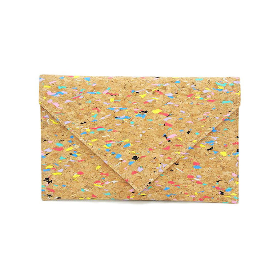 Stunning Colorful Natural Cork Clutch Bag