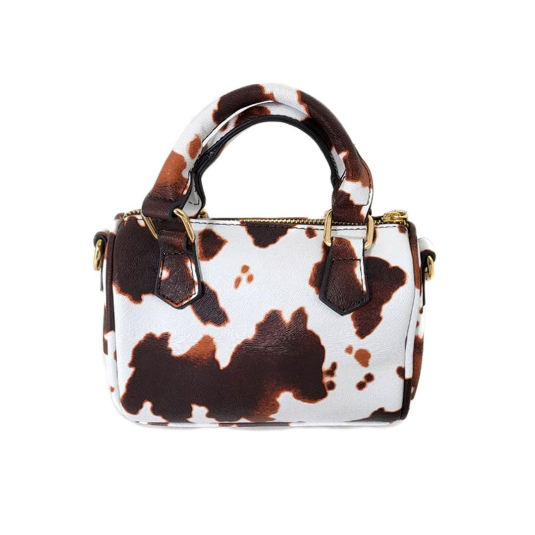 Brown Cow Pattern Print Crossbody Bags