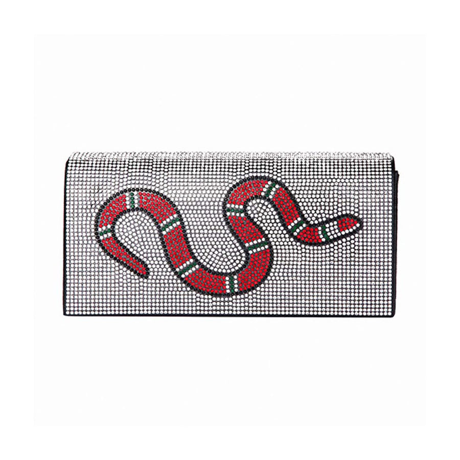 Bling Snake Rhinestone Evening Clutch Case Bag