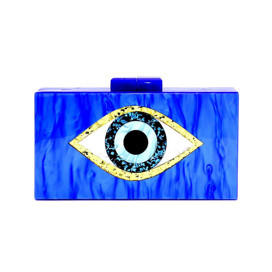 Luxe Bling Multi Evil Eye Evening Clutch Case Bag