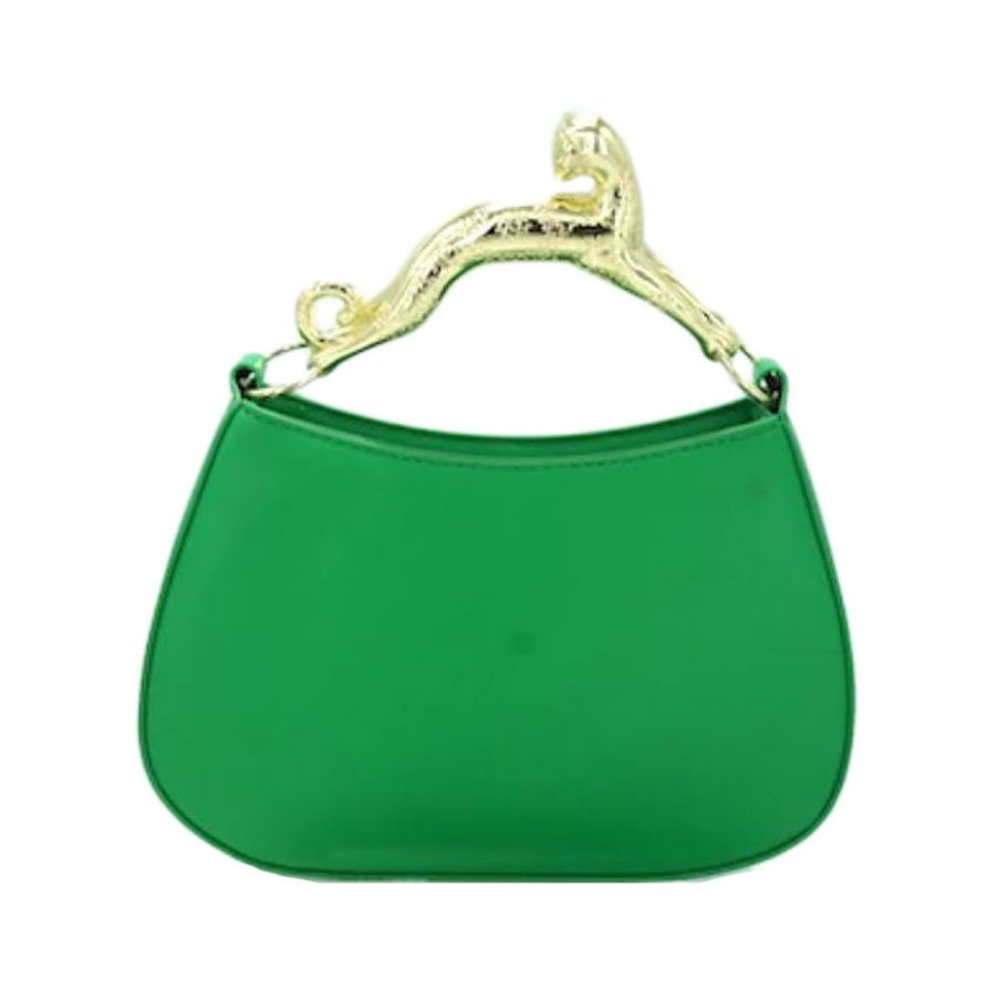 Iconic Green Gold Tone Handle Bag