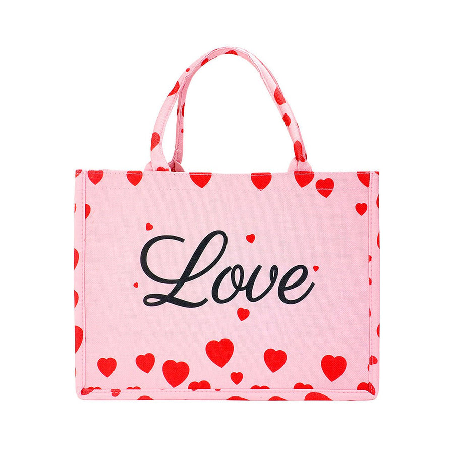 Love Message Heart Print Tote Bag