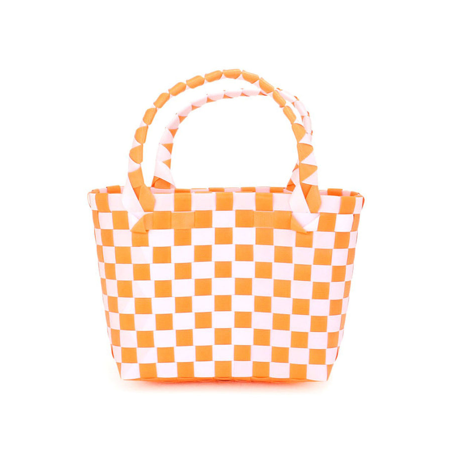 Orange Basket Weave Mini Micro Tote Bag