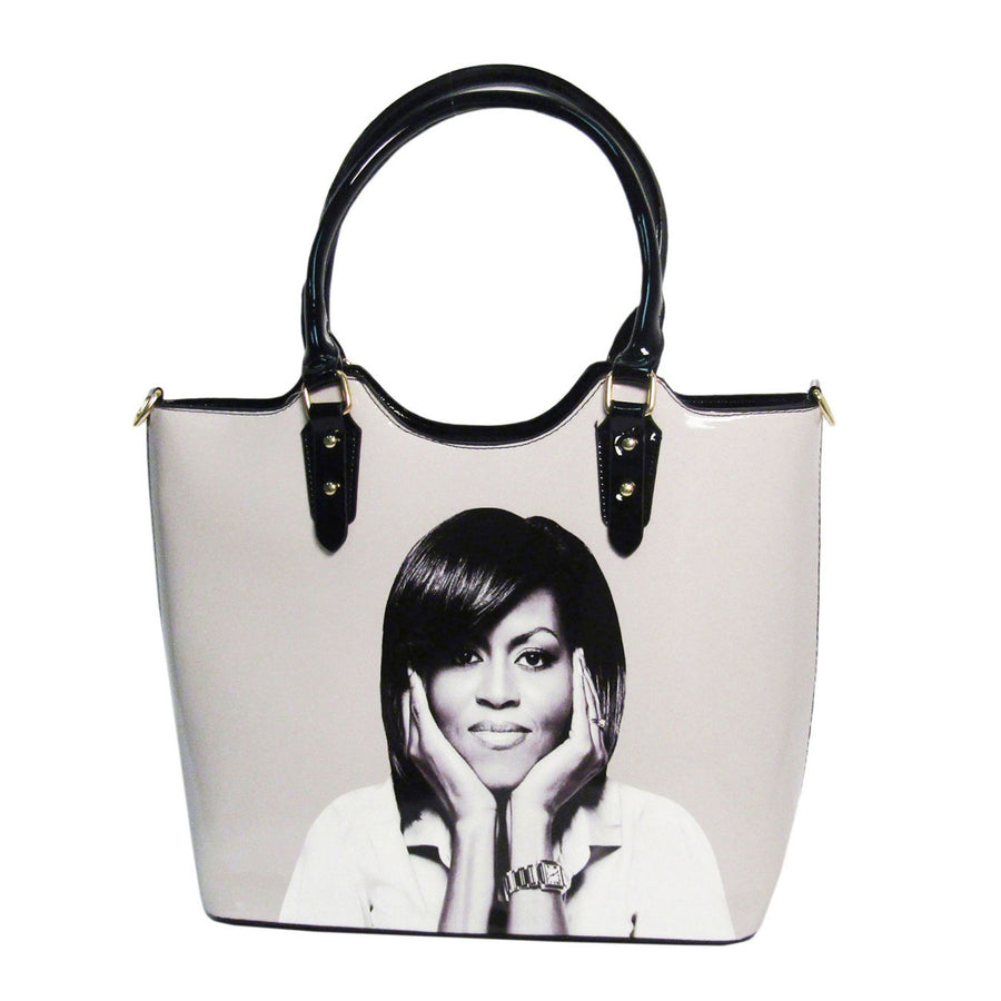 Gorgeous Black White Jumbo Michelle Obama Tote Bag