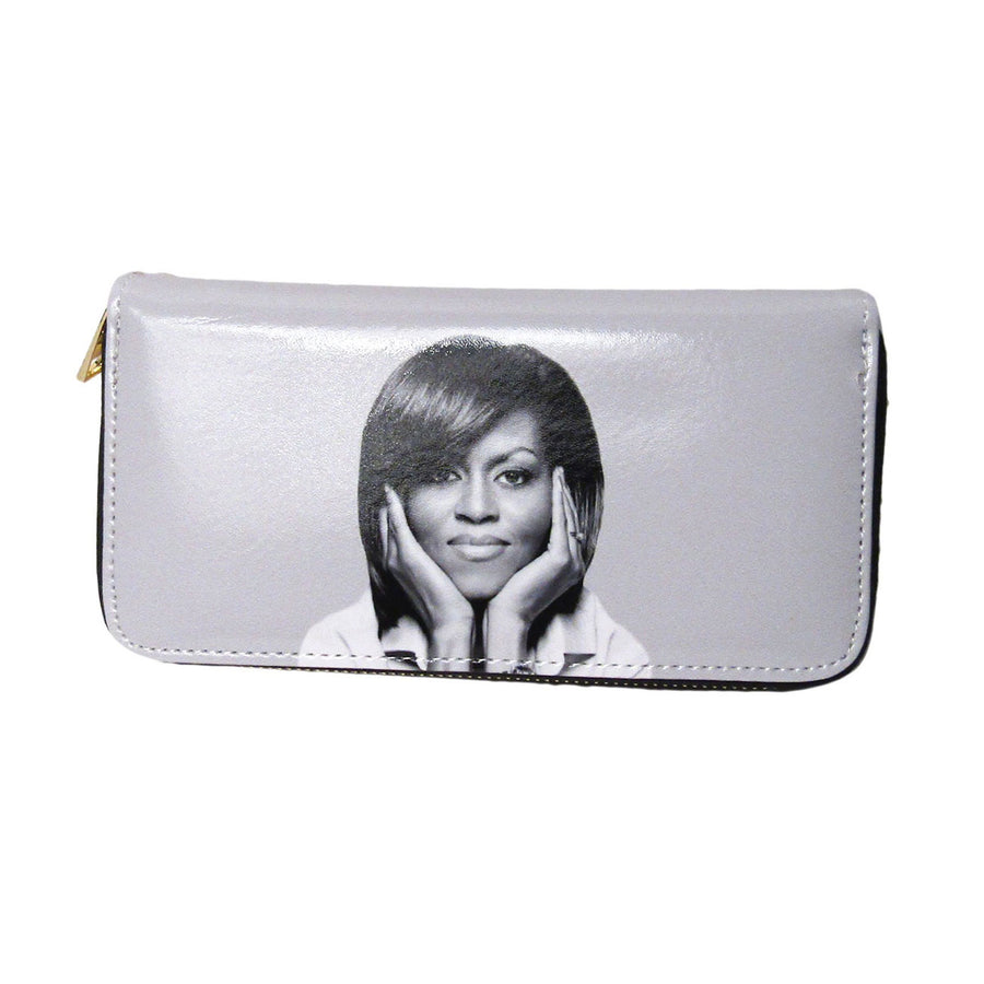 Black White Michelle Obama Wristlet Wallet