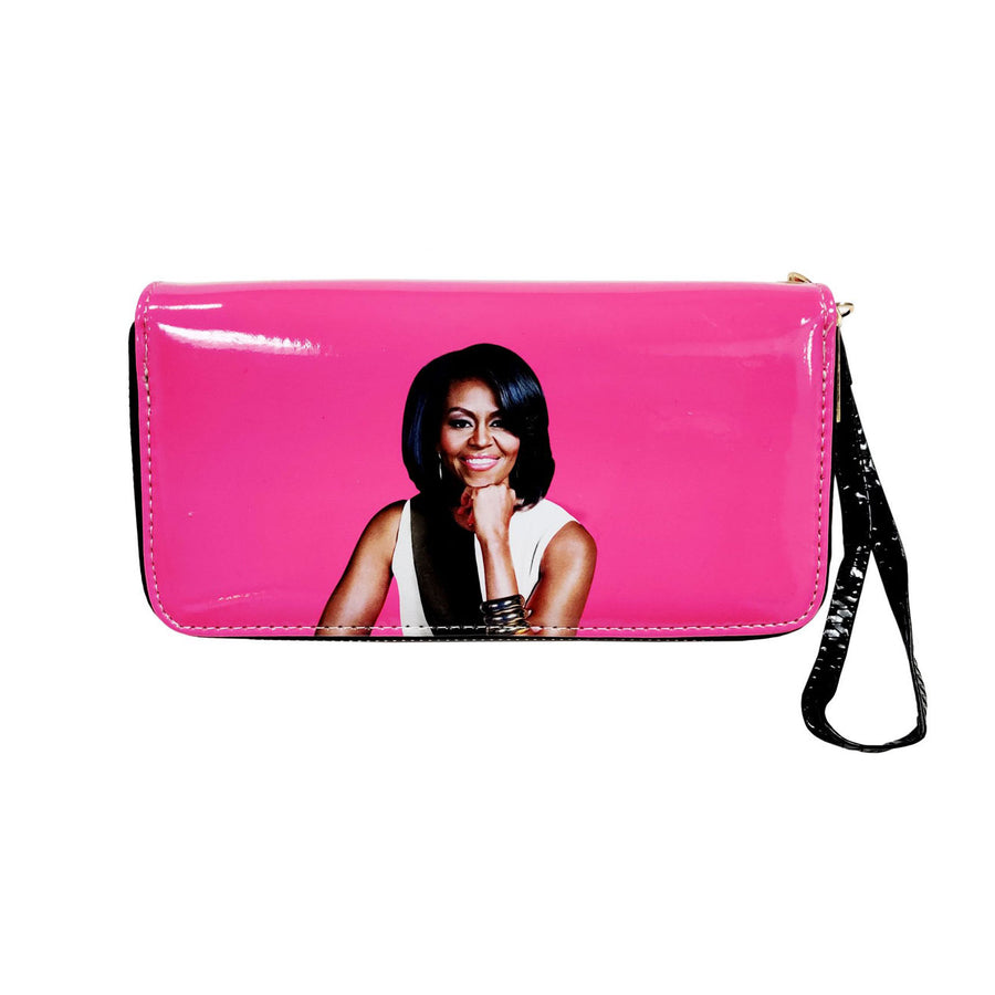 Vibrant Fuchsia Pink Michelle Obama Wristlet Wallet