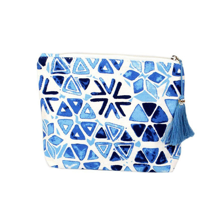 Blue Abstract Tassel Mini Clutch Bag