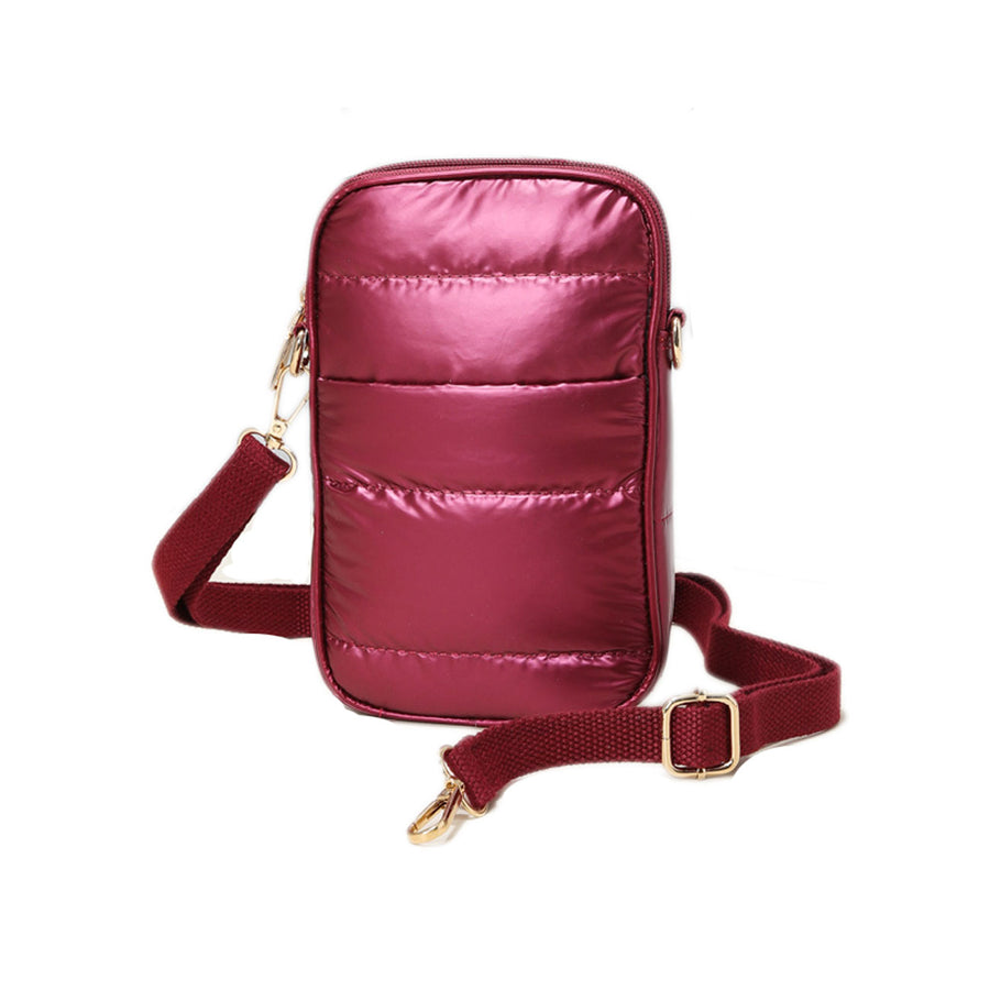 Style Burgundy Puffer Crossbody Bag