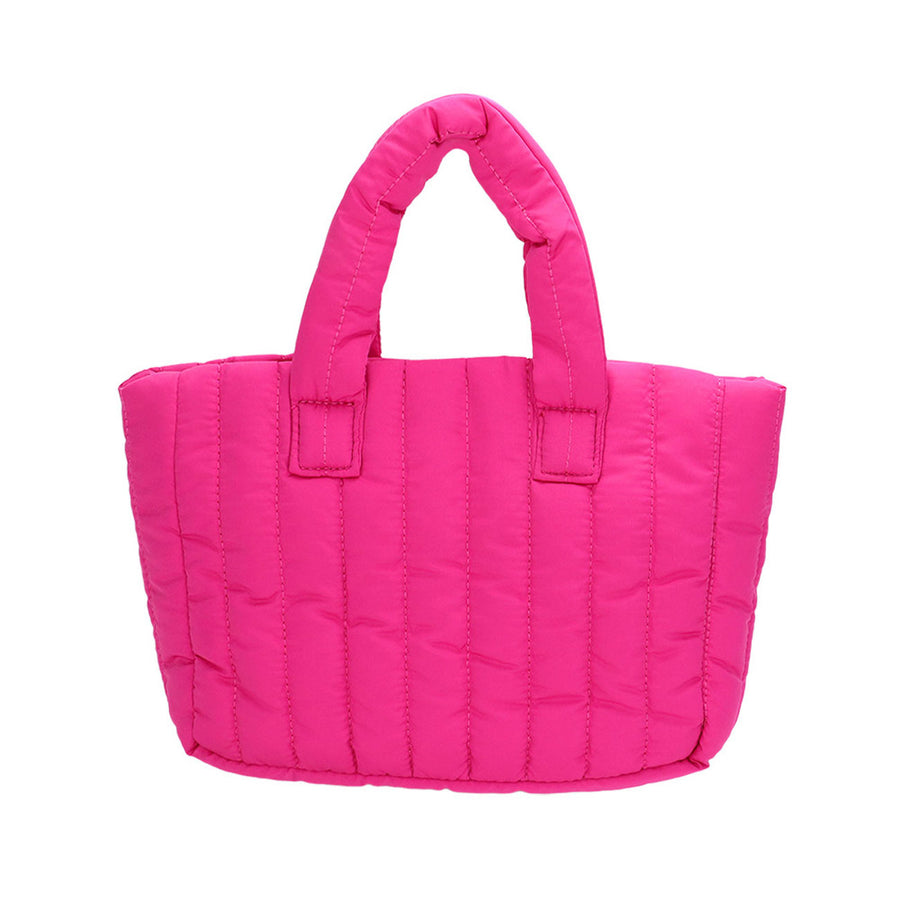 Stylish Fuchsia Quilted Padded Tote Bag