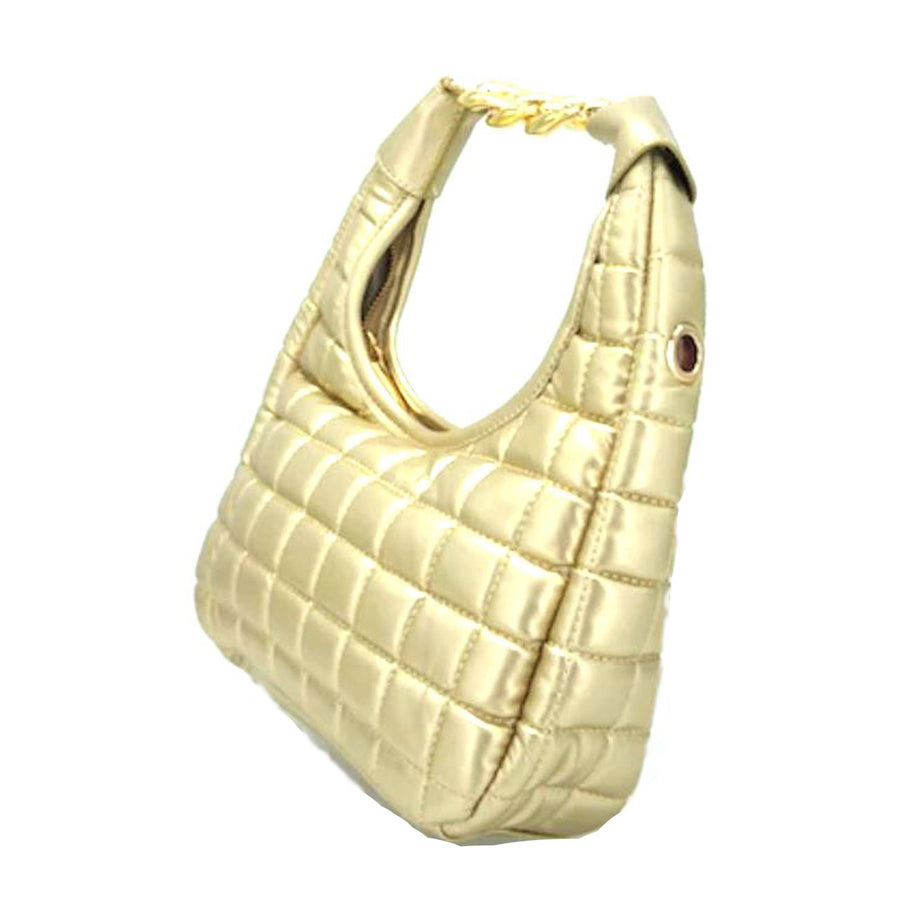 Yellow Quilted Gold Chain Shoulder Bag