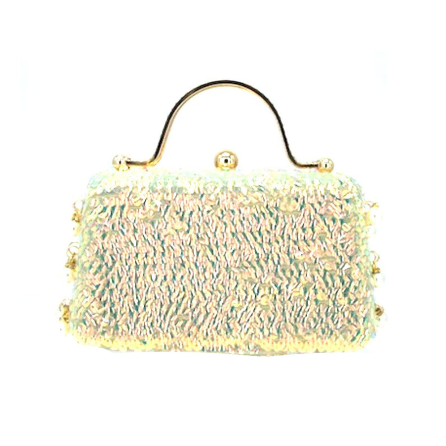 Colorful Bling Sequin Top Handle Clutch Bag