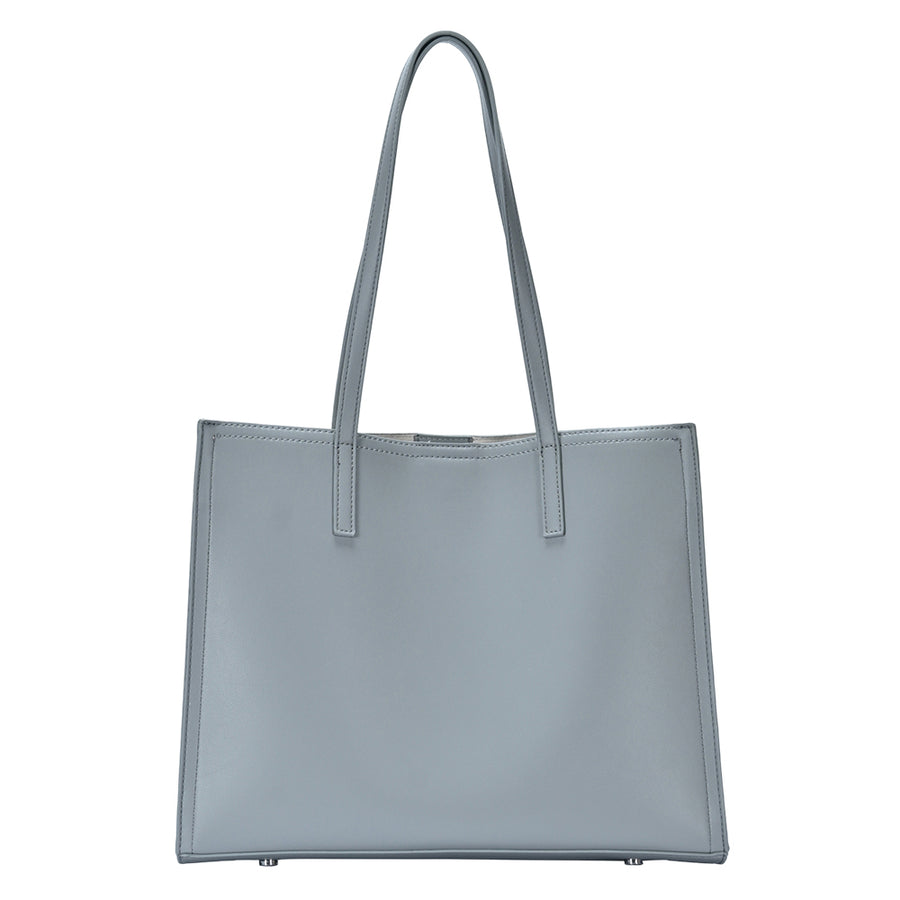 Lovely Gray Leather Tote Bag