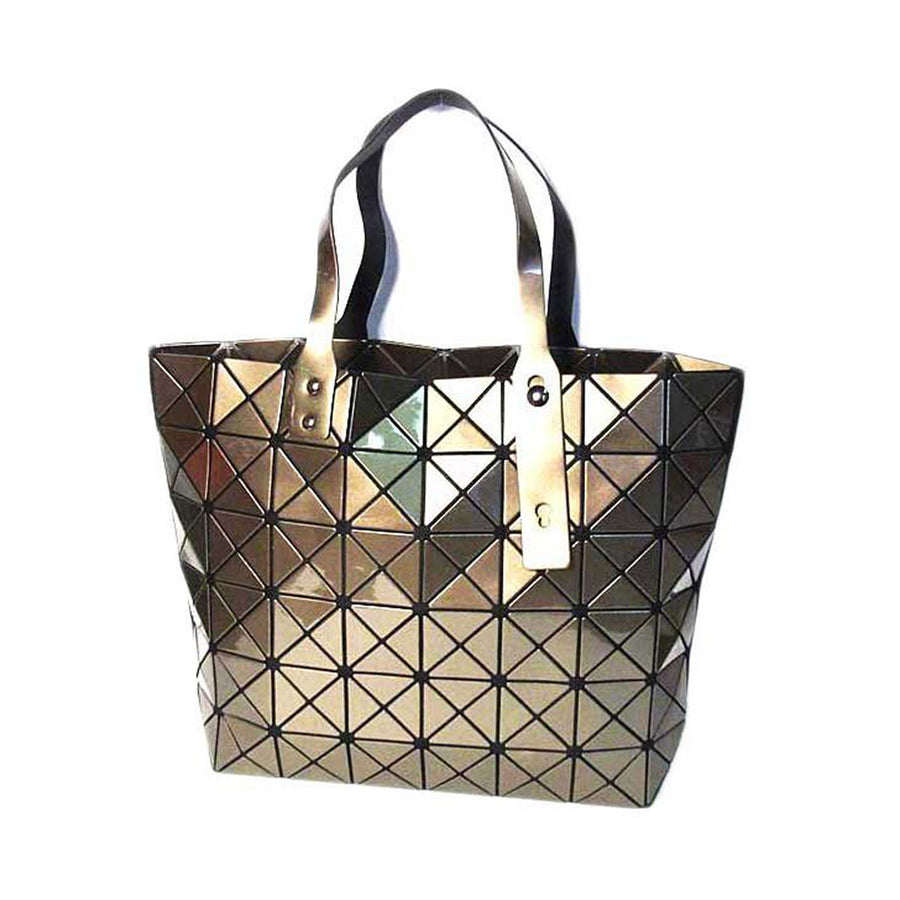 Glossy Brown Prism Tote Handbag