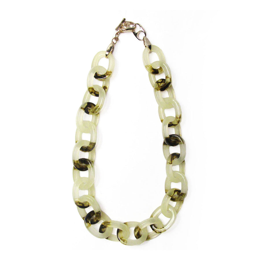 Alabaster Mocha Leopard Tortoise Chain Necklace