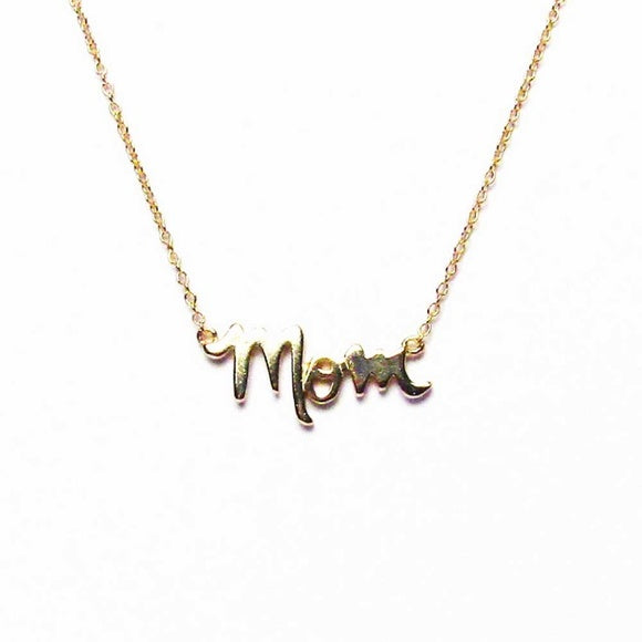 Mom Gold Plated On Silver Link Pendant Necklace