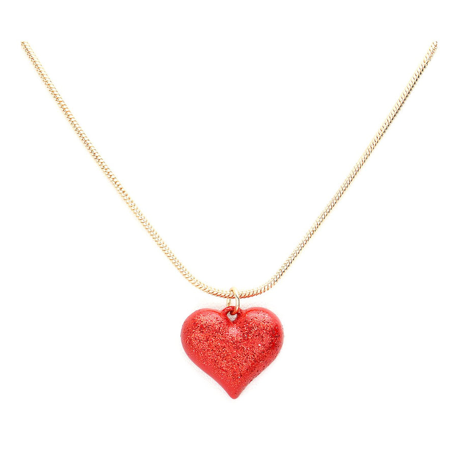 Lovely Pink Heart Pendant Necklace Set