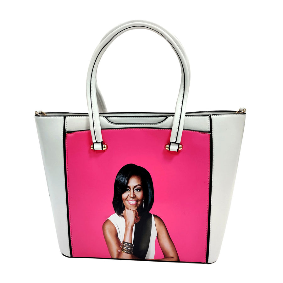 Gorgeous Vibrant Fuchsia Pink Jumbo Michelle Obama Tote Bag