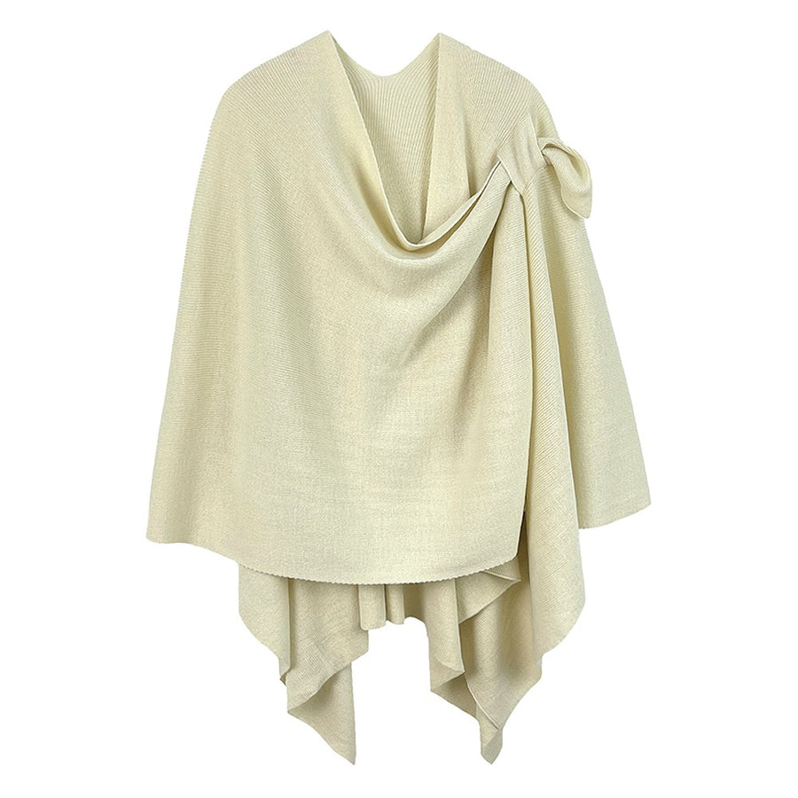 Gorgeous Rust Shoulder Strap Solid Pull Through Ruana Poncho