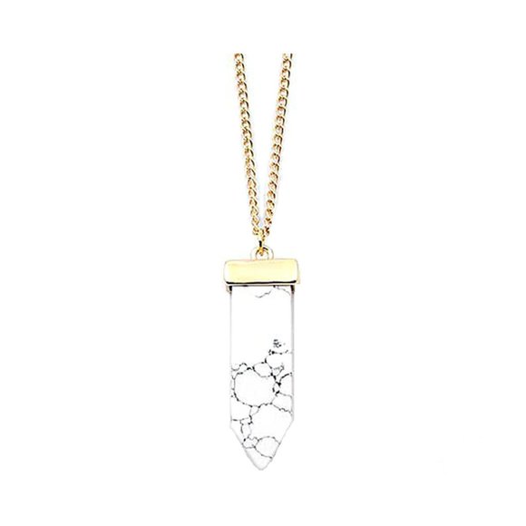 White Genuine Gold Amulet Pendant Necklace