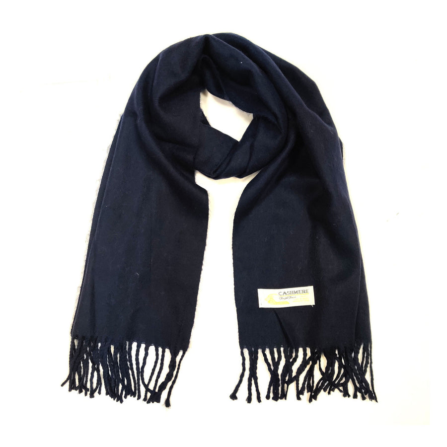 Luxurious Navy 100% Cashmere Scarf