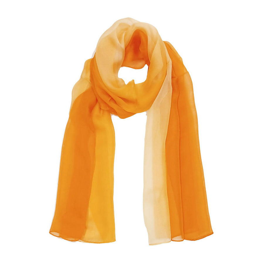 Stunning Ombre Yellow Oblong Silk Scarf