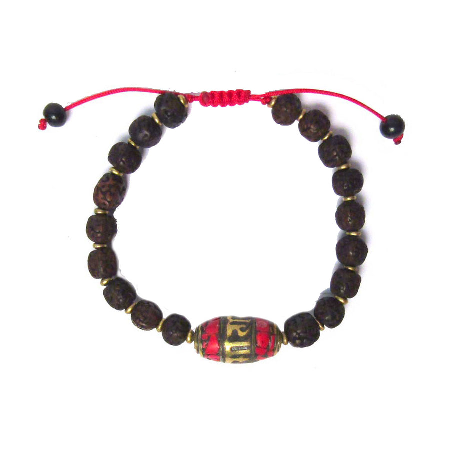 Handcrafted Wooden Beads Tibetan Tribal Statement Bracelet