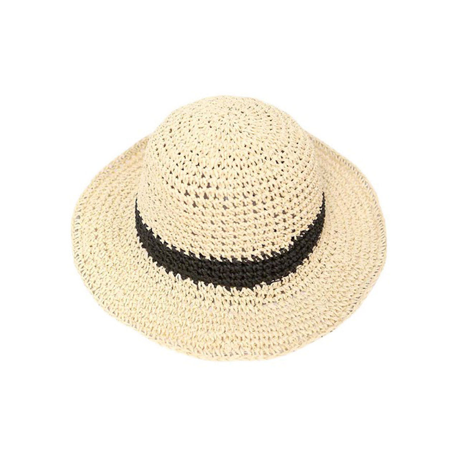 Fashionable Beige Weaved Straw Hat