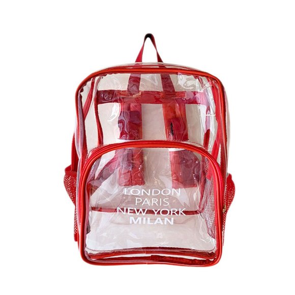 Red Cities Clear Backpack Bag