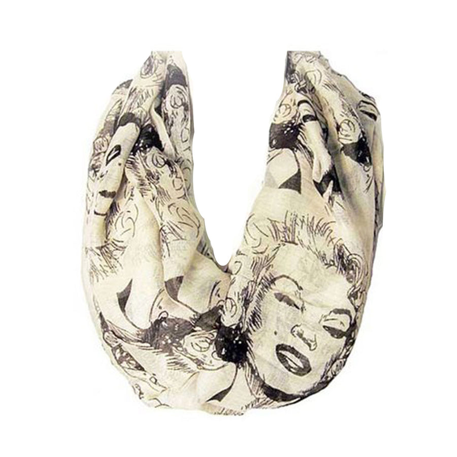 Glamorous Marilyn Monroe Beige Infinity Scarf