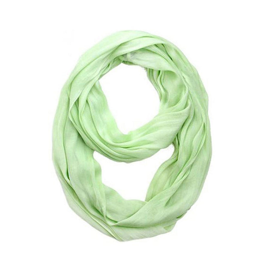 Solid Infinity Silk Cottone Circle Two Loop Scarf