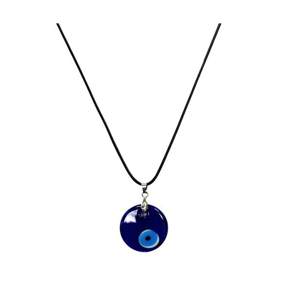 Blue Evil Eye Cord Pendant Necklace