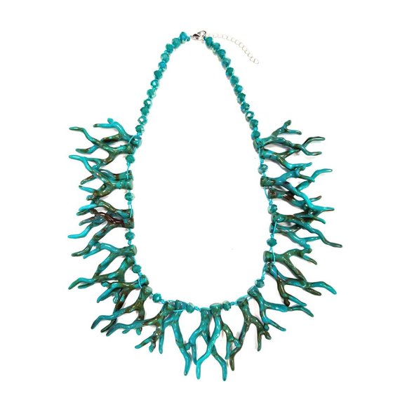 Turquoise Blue Reef Cluster Statement Necklace