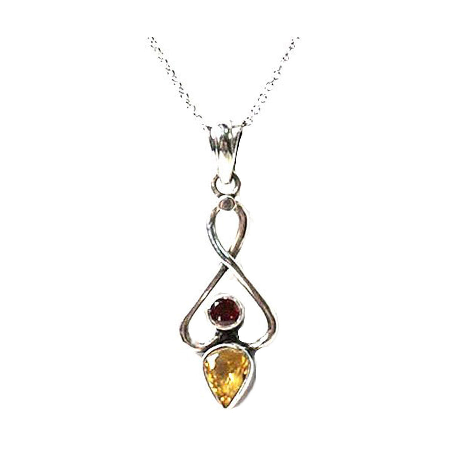 Citrine Sterling Silver Pendant Necklace