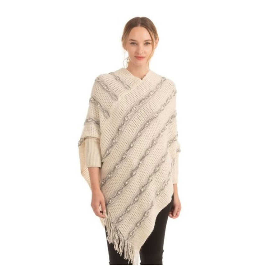 Luxe Cream Pearly Sleeve Poncho