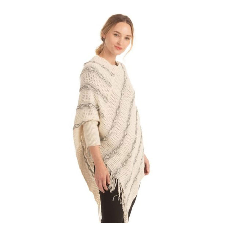 Luxe Cream Pearly Sleeve Poncho