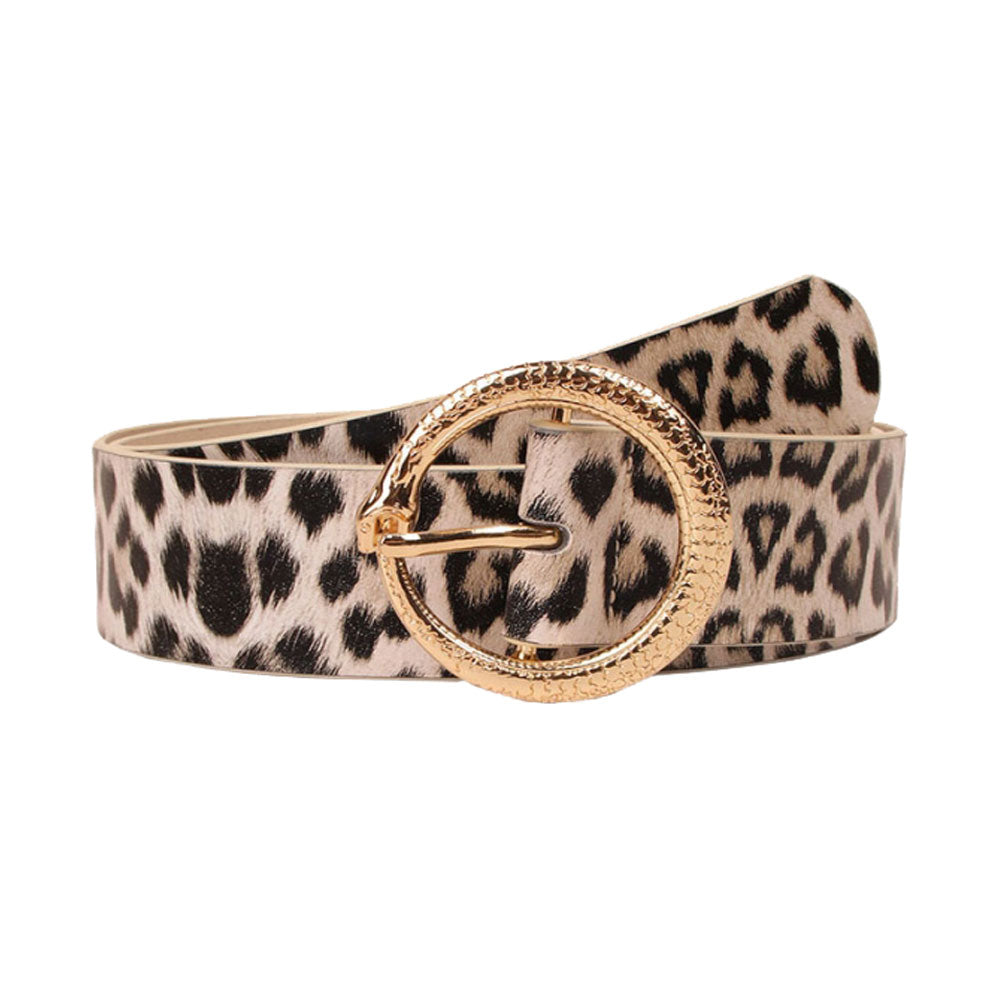 LEOPARD HEAD BUCKLE BELT SOLID BLACK