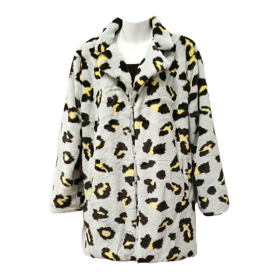 Fashionable Gray Leopard Pattern Jacket