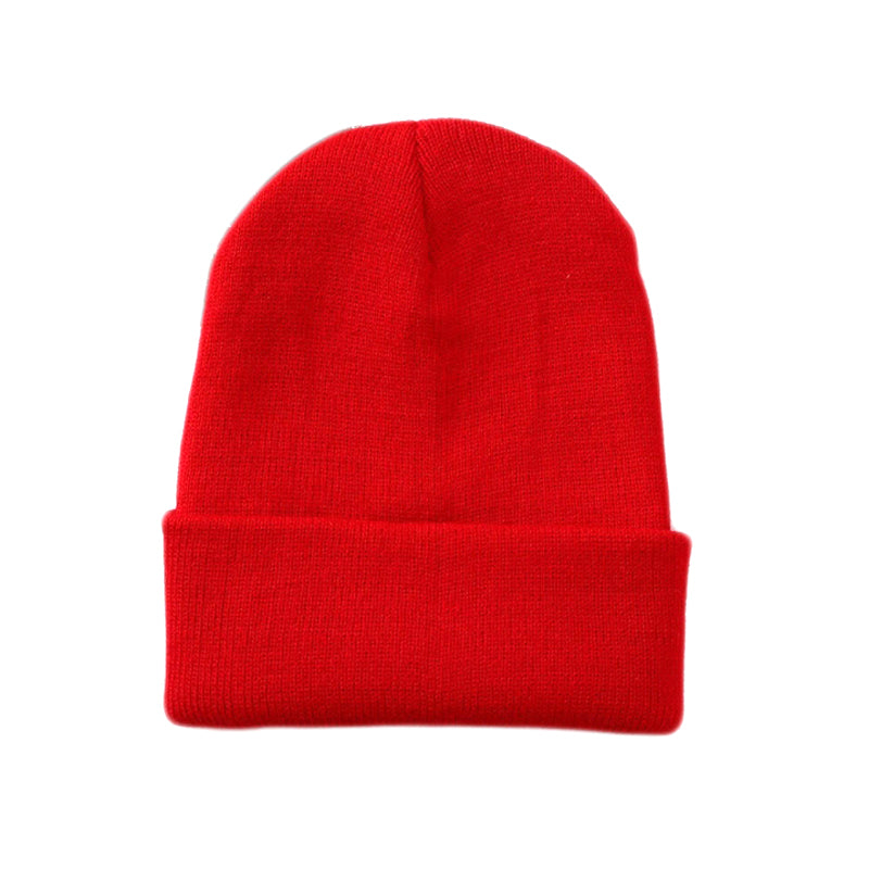 Solid Red Knit Beanie Hat