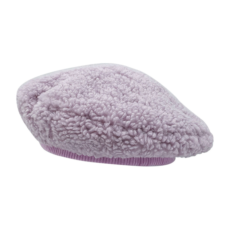 Lavender Stretchy Teddy Beret Hat