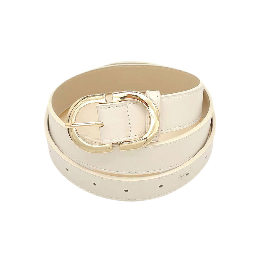 Solid Tan Faux Leather Belt