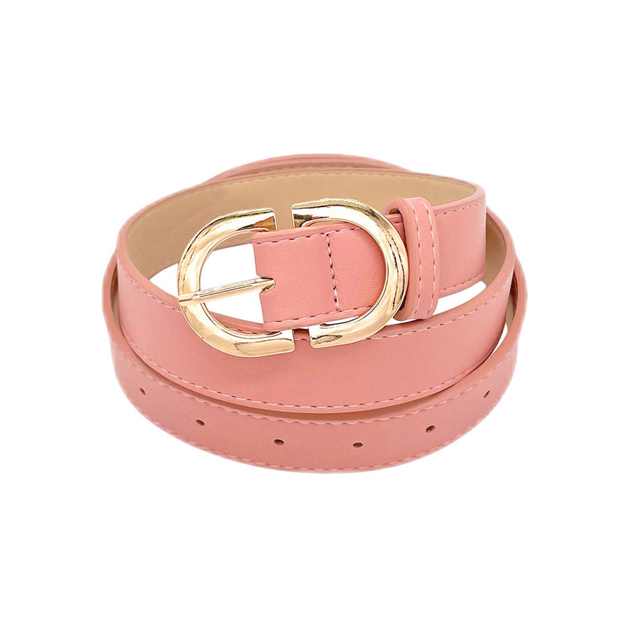Solid Tan Faux Leather Belt
