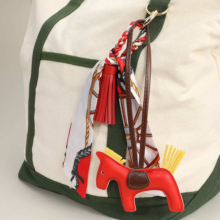 Red Horse Tassel Scarf Keychain Bag Charm
